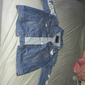 Distressed Oversized Jean Jacket